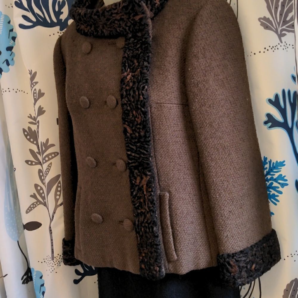 VTG 60s Insley's Johnstown Wonderlaine Brown Boucle Jacket w/Boiled Wool Trim - Picture 3 of 16